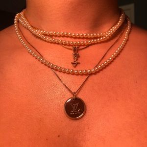 Authentic Louis Vuitton button necklace